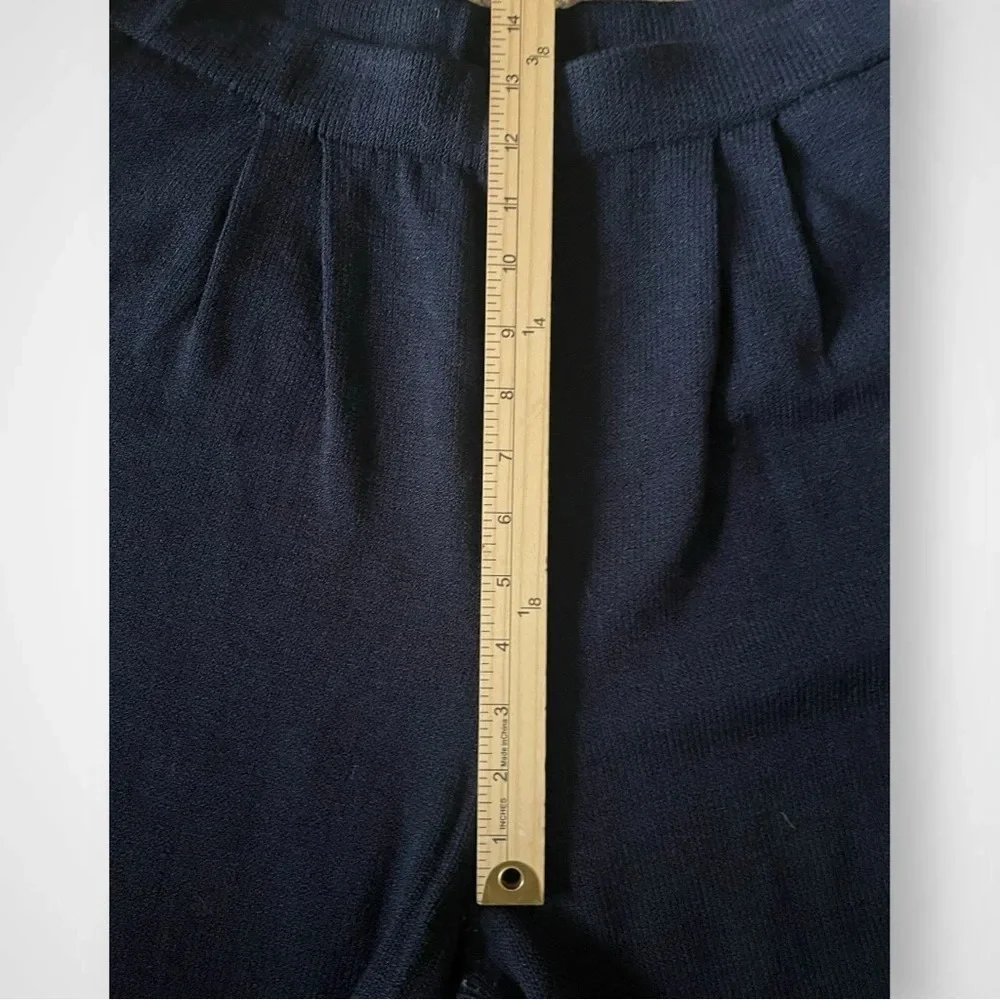 ST. JOHN COLLECTION BY MARIE GRAY Women's Navy Knit Wide Leg Pants Size 14 | EUC - Picture 7 of 10